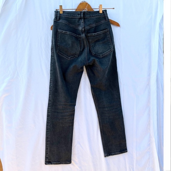 AGOLDE | RILEY HIGH RISE STRAIGHT CROP JEANS IN PANORAMIC BLACK SIZE 25 - Picture 9 of 9